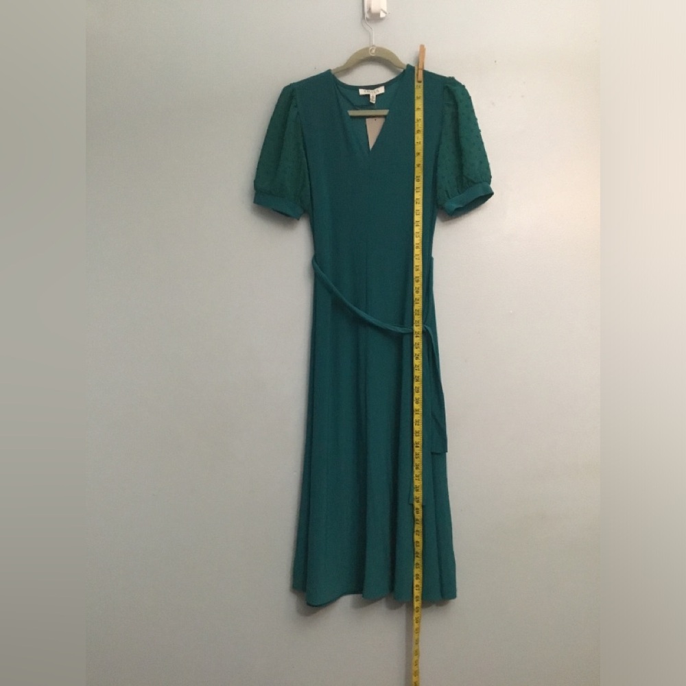 Chaus Teal V-Neck Tie-Waist Maxi Dress - Picture 5 of 16